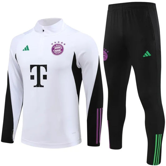 Bayern Munich 2023/2024 1/4 Zipper Tracksuit White