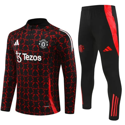 Manchester United 2024/2025 1/4 Zipper Tracksuit Red/Black