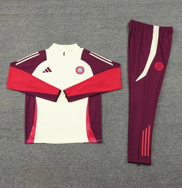 Bayern Munich 2024/2025 1/4 Zipper Tracksuit Cream