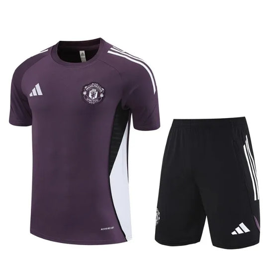 Manchester United 2024/2025 Kurzarm/Shorts Trainingsanzug Orange