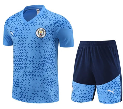 Manchester City 2023/2024 Short Sleeve/Shorts Tracksuit Blue