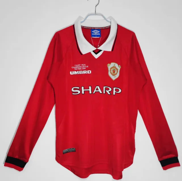 Maillot rétro à manches longues domicile Manchester United 1999/2000