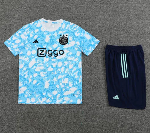 AFC Ajax 2023/2024 Short Sleeve/Shorts Tracksuit Blue